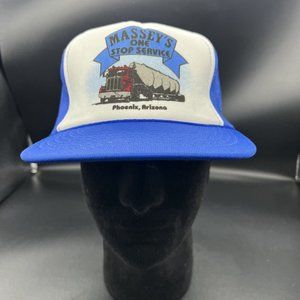 Vintage Massey’s One Stop Service Phoenix AZ Trucker Baseball Cap Hat